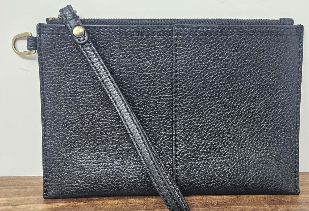 HOBO Vida Small Pouch Wristlet Micro Pebbled Leather Black NWOT